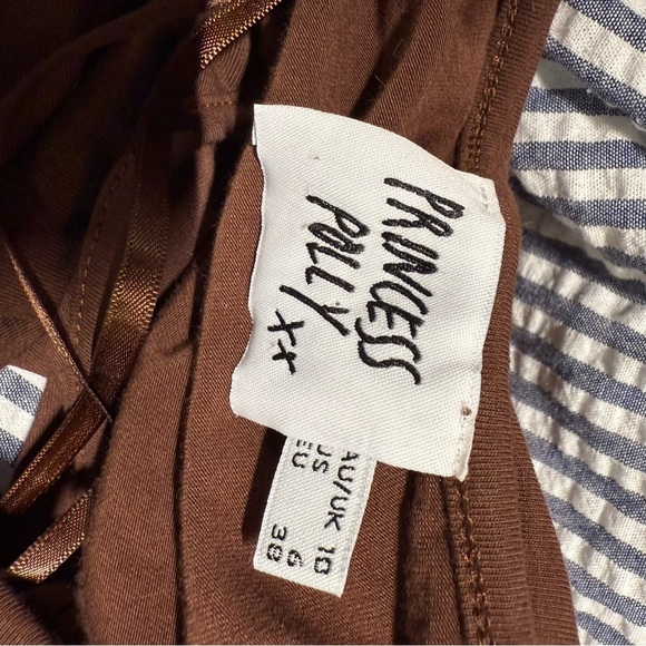 Princess Polly | women's small Chocolate Mini halter dress with deep v-neck - Picture 5 of 6